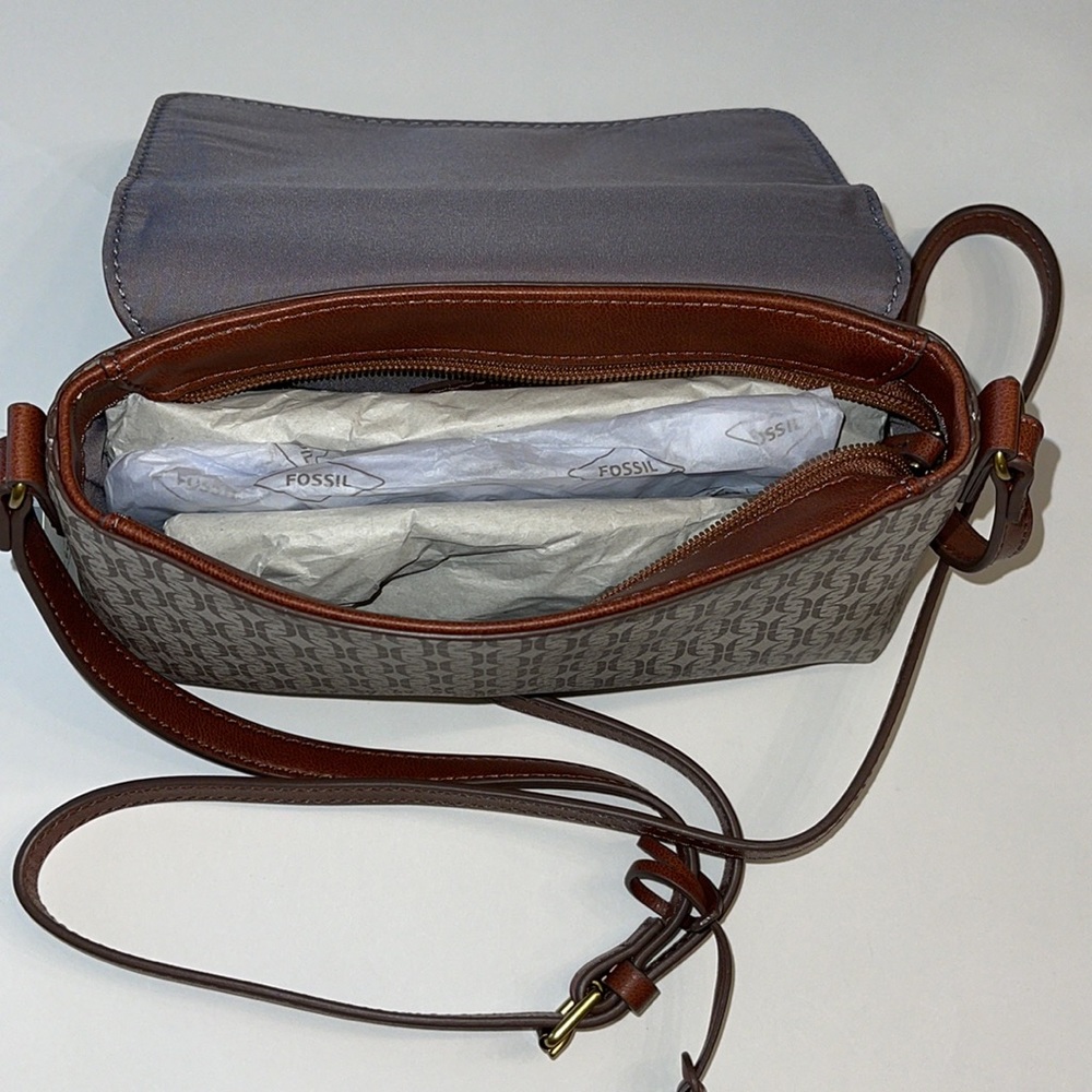 Fossil Women's Gabriella Printed PVC Small Flap Crossbody NWT - Picture 16 of 17